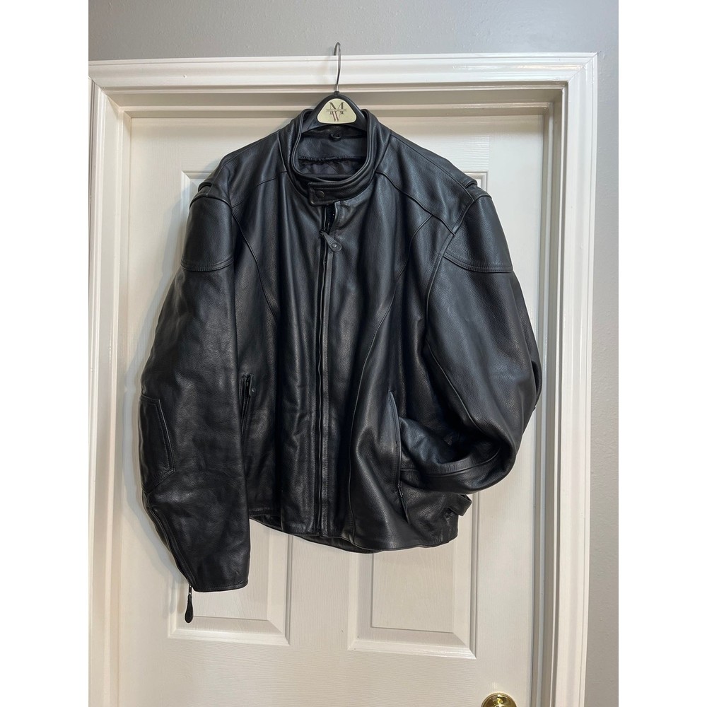 Men's River Road Leather Size 52 Black Jacket